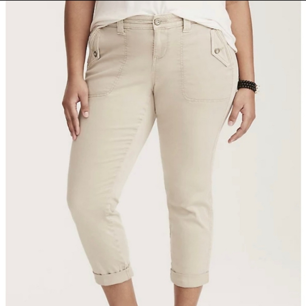 TORRID TWILL MILITARY CROP PANT - TAUPE Size 20